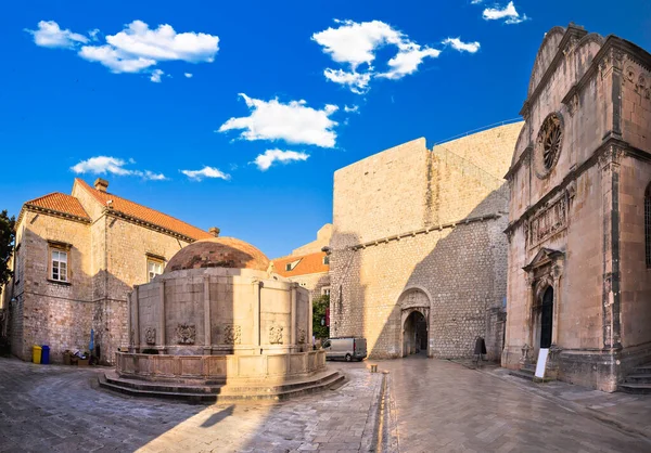Dubrovnik Onofrio Fontein Stradun Uitzicht Straat Dubrovnik Uitzicht Dalmatië Regio — Stockfoto
