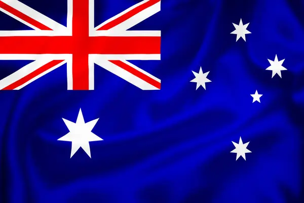 Australia Bandera Seda Superficie Ilustración Con País Símbolo — Foto de Stock
