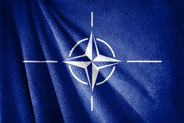 Flaga Nato Powierzchni Ręcznika Ilustracja Symbol Sojuszu Wojskowego — Zdjęcie stockowe