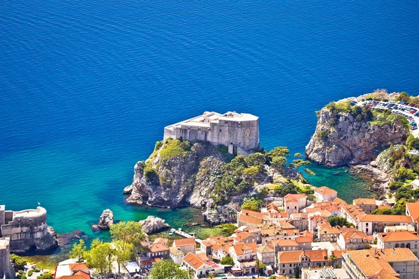 Dubrovnik Antik Lovrijenac Kalesinin Hava Manzarası Hırvatistan Dalmaçya Kentindeki Unesco — Stok fotoğraf
