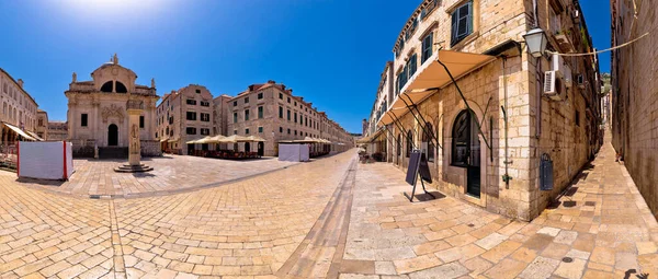 Dubrovnik Kända Stradun Gatan Dubrovnik Panoramautsikt Dalmatien Regionen Kroatien — Stockfoto