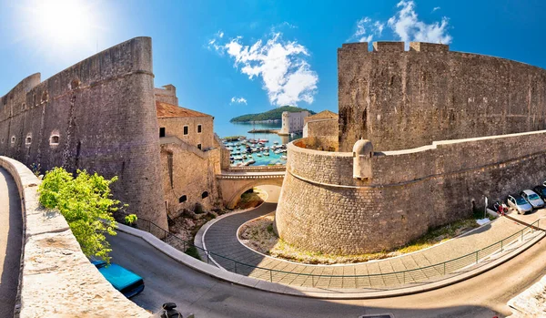 Mura Dubrovnik Vista Sul Porto Patrimonio Mondiale Dell Unesco Dalmazia — Foto Stock