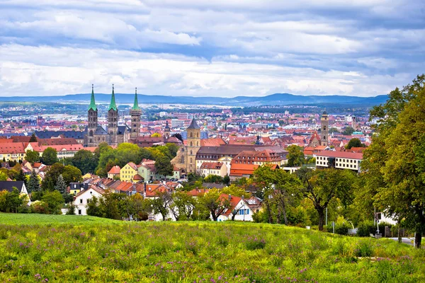 Bamberg Stad Bamberg Panoramisch Uitzicht Vanaf Heuvel Opper Franken Beieren — Stockfoto