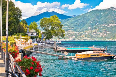 Como Gölü, İtalya 'nın Lombardy bölgesindeki Tremezzo kıyı köyü manzaralı cennet limanı.