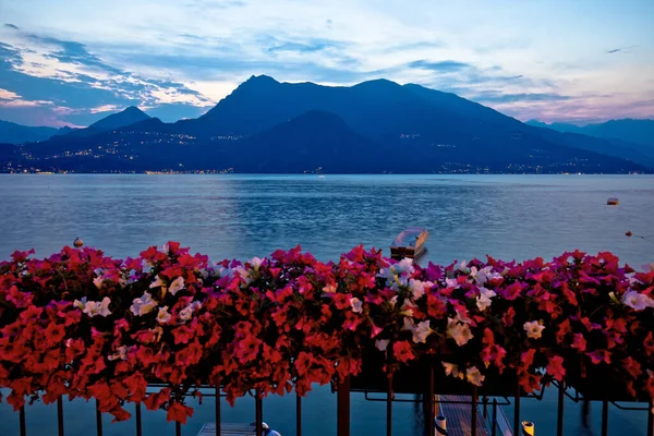 Comer See Idyllische Abendsicht Varenna Lombardei Region Ital — Stockfoto