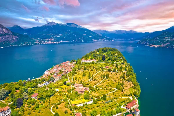 Town Belaggio Como Lake Flybilde Lombardia Regionen Italia – stockfoto