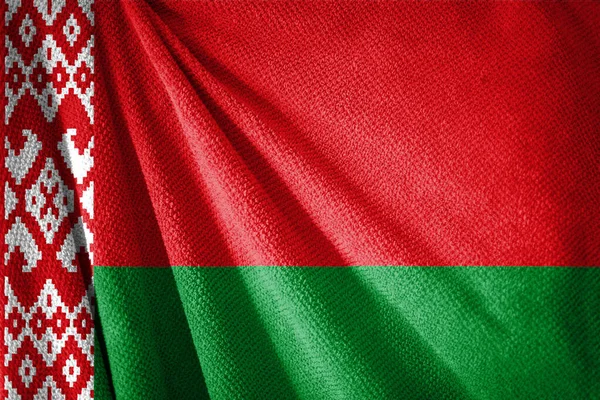 Wit Rusland Vlag Handdoek Oppervlakte Illustratie Met Landsymbool — Stockfoto