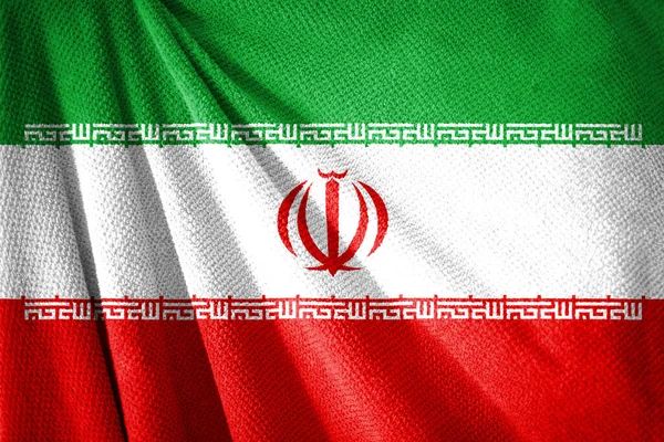 Iran Vlag Handdoek Oppervlakte Illustratie Met Landsymbool — Stockfoto