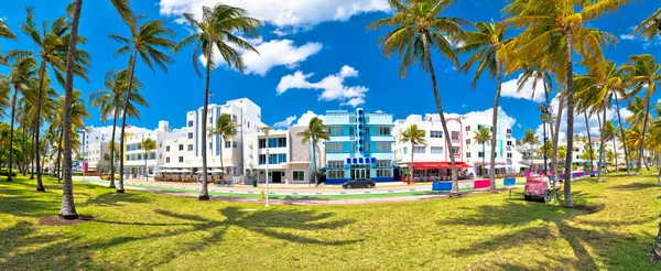 Miami South Beach Ocean Drive Färgglada Art Deco Street Arkitektur — Stockfoto