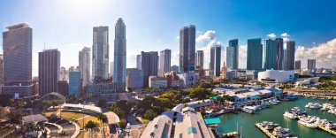 Miami şehir merkezi gökyüzü manzarası, Florida eyaleti, Amerika Birleşik Devletleri