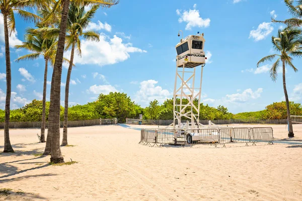 Miami Beach Polis Vakttorn Sandstrand Florida Delstat Usa — Stockfoto