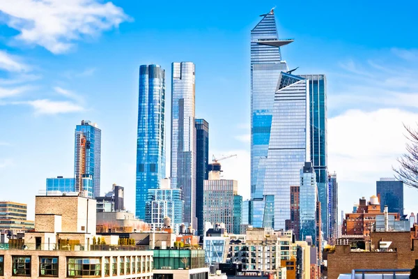 Nova Iorque Hudson Yards Skyline Development View Estados Unidos América Imagens De Bancos De Imagens Sem Royalties