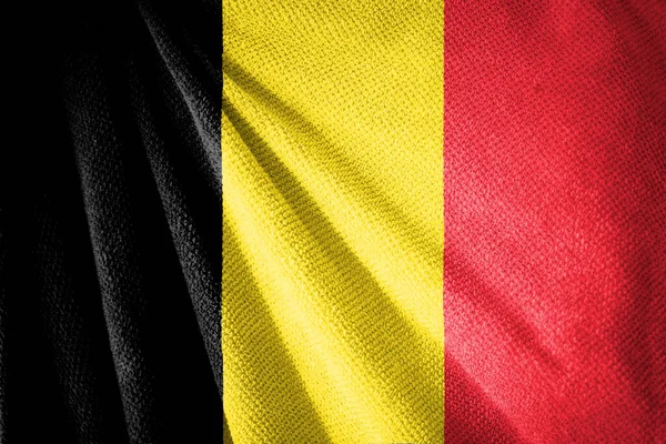 België Vlag Handdoek Oppervlakte Illustratie Met Landsymbool — Stockfoto