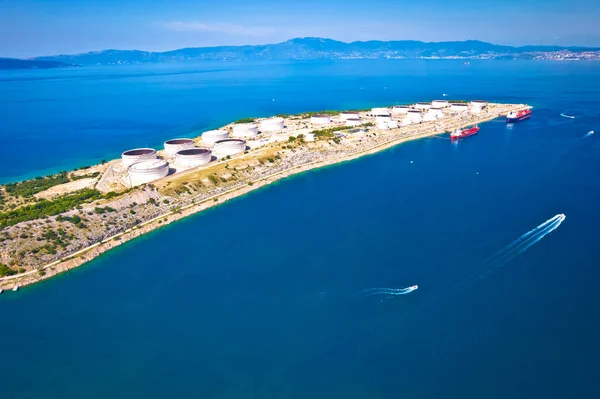 Lng Terminal Auf Der Insel Krk Luftaufnahme Energiehafen Kroatien — Stockfoto