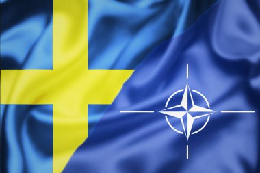 Stockholm, İsveç- 3 Mayıs 2022: İsveç ve NATO illüstrasyonları, İsveç 'in NATO' ya girme planları
