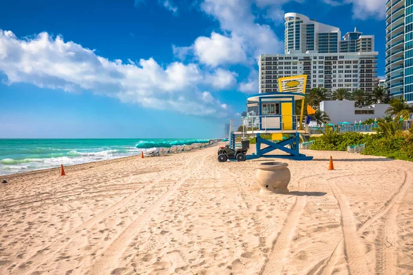 Turquoise Sand Ocean Beach Waterfront Hollywood Florida View United States — Stockfoto