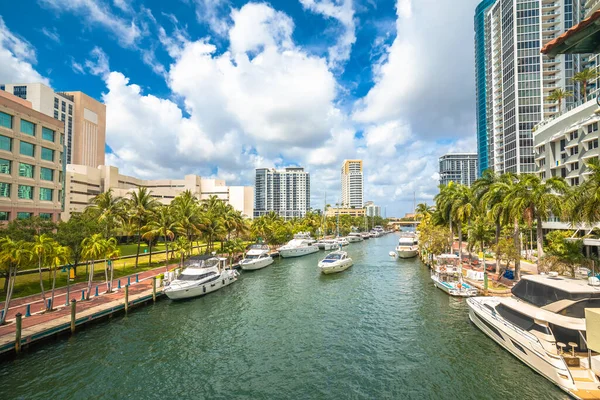 Fort Lauderdale Riverwalk Yachts View South Florida United States America — Stockfoto