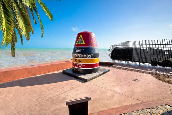 Key West Marker Southernmost Point Continental Usa Distance Cuba Florida — Stock Photo, Image