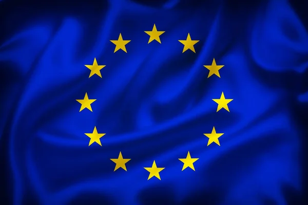 European Union Silk Flag Illustration Country Symbol —  Fotos de Stock