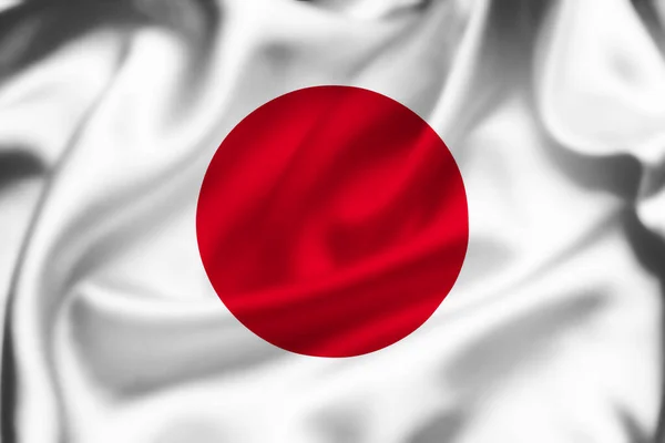 Japan Colorful Silk Flag Illustration Country Symbol — Stockfoto