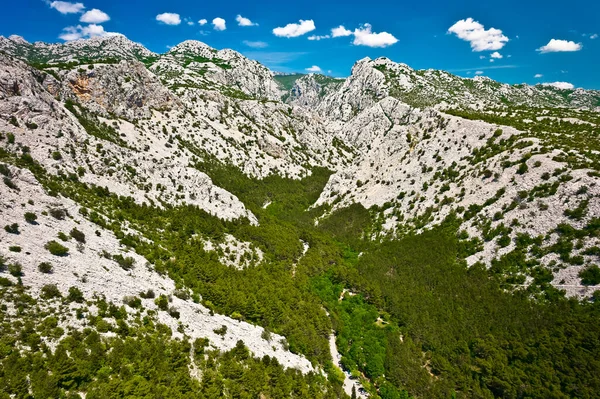 Velebit Dağı Hava Manzaralı Pakistan Kanyonu Ulusal Parkı Hırvatistan Doğası — Stok fotoğraf