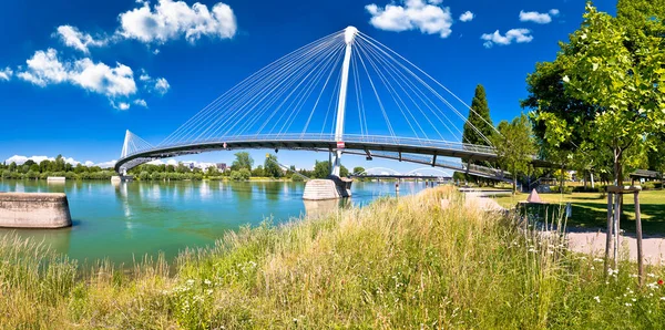 Мост Через Рейн Соединяющий Германию Францию Открытая Граница Соединяющая Кель — стоковое фото