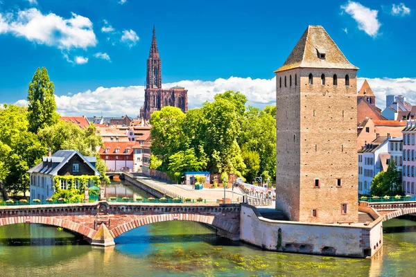 Strasbourg Barrage Vauban Naturskön Utsikt Över Floden Och Arkitekturen Alsace Stockbild