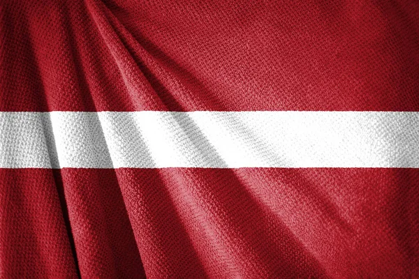 Lotyšsko Vlajka Povrchu Ručníku Ilustrace Symbol Země — Stock fotografie
