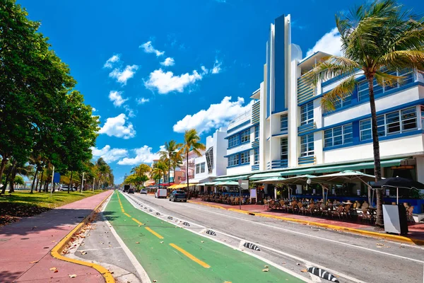 Miami South Beach Ocean Drive Färgglada Art Deco Street Arkitektur — Stockfoto