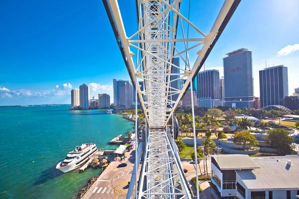 Miami Centrum Skyline Och Utsikt Över Havet Från Observation Wheel — Stockfoto