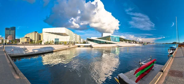Oslo Waterfront Contemporary Architecture Panoramic View Capital Norway — Stock Photo, Image