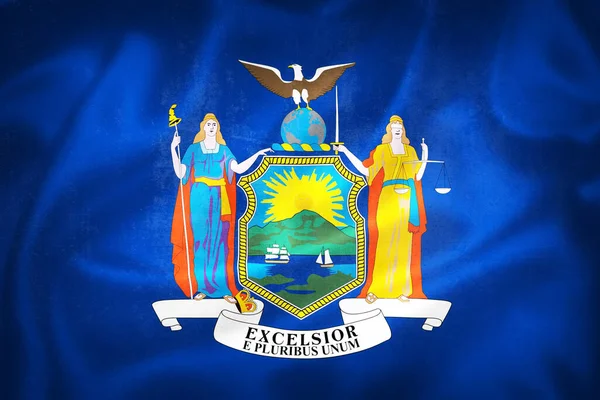 Grunge Ilustración Bandera Del Estado Nueva York Concepto Nueva York — Foto de Stock