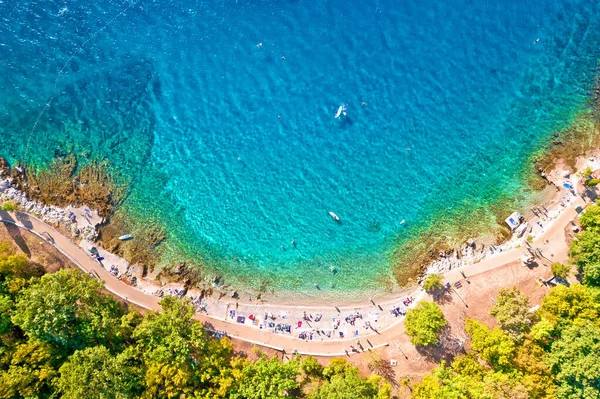 Idyllic Turquoise Beach Njivice Aerial Panoramic View Island Krk Kvarner — Stock Photo, Image