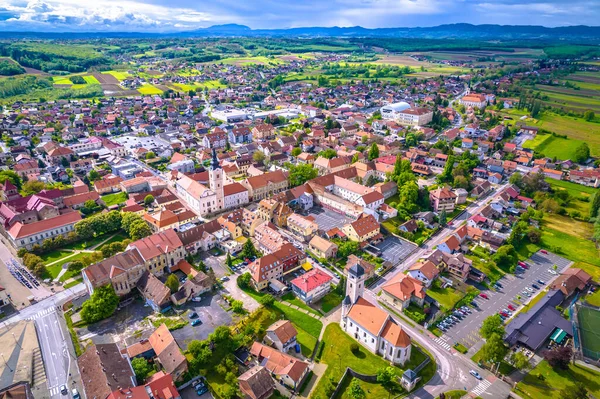 Cidade Pitoresca Krizevci Região Prigorje Vista Aérea Norte Croácia — Fotografia de Stock