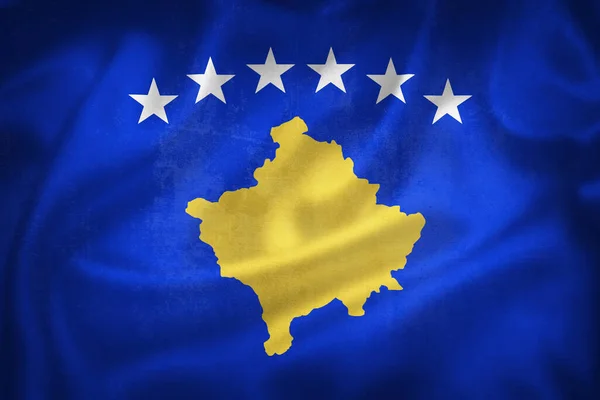 Kosova Bayrağı Kosova Konseptinin Boyutlu Grunge Çizimi — Stok fotoğraf