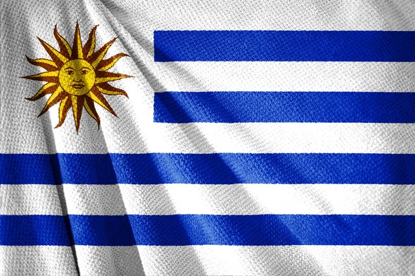 Uruguay Vlag Handdoek Oppervlak Illustratie Met Landsymbool — Stockfoto