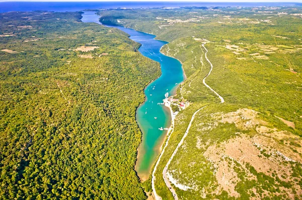 Luchtfoto Van Limski Kanaal Lim Kanaal Fjord Regio Istra Croati — Stockfoto