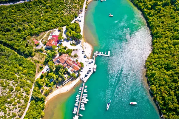 Vista Aérea Del Canal Limski Kanal Lim Fiordo Región Istra — Foto de Stock