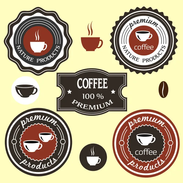 Etiquetas de café para el diseño — Archivo Imágenes Vectoriales