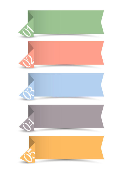 Баннеры с нумерацией векторных оригами
