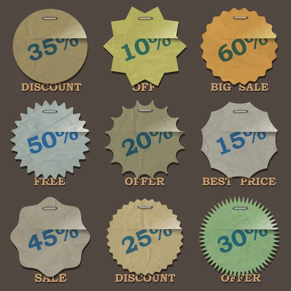 Vintage sale stickers and labels — Stock Vector