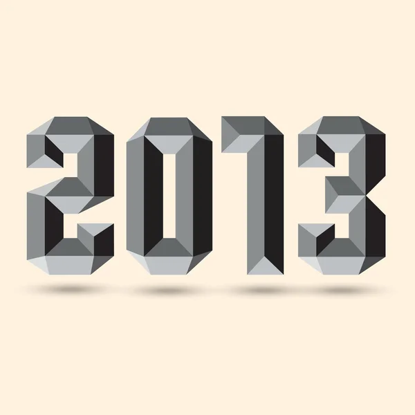 Novos números de 2013 ano 3D — Vetor de Stock