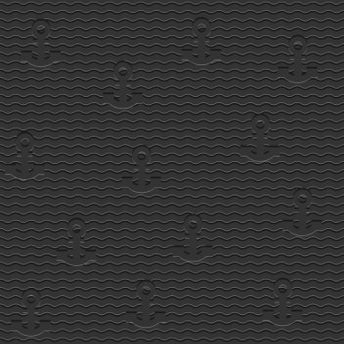 çapa ile siyah şık seamless modeli