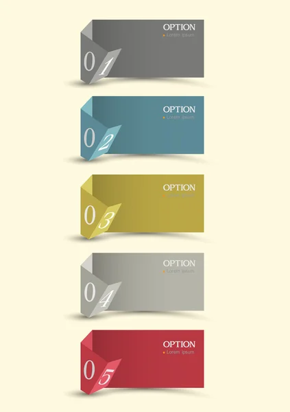 Origami papier genummerd banners — Stockvector