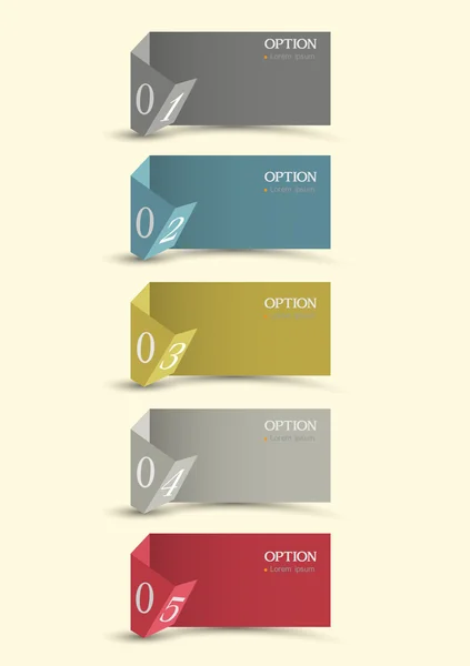 Origami papper numrerade banners — Stock vektor