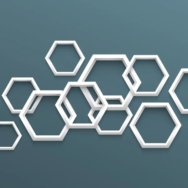 3D geometrisk bakgrund med hexagoner — Stock vektor