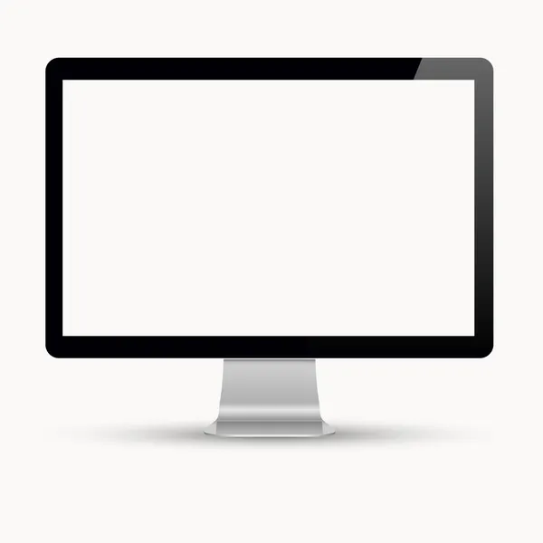 Pantalla de computadora vectorial aislada en blanco — Vector de stock