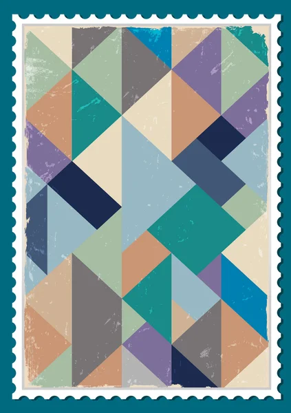 Vektor-Briefmarke mit Retro-Muster — Stockvektor