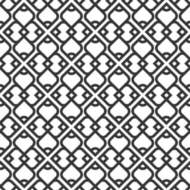 Black and white islamic seamless pattern clipart