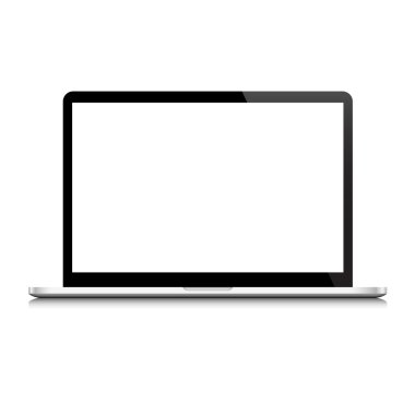Beyaz arka plan üzerinde izole vektör laptop